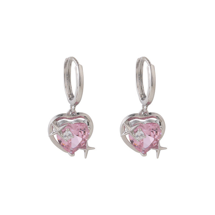 Elegant Heart Drop Necklace | Fashion Peach Heart Pendant-Heart Earrings-Nora Luxe