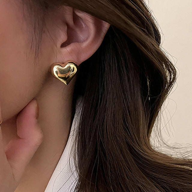 Elegant Heart Earrings | Perfect Gift For Her-Gold-Nora Luxe
