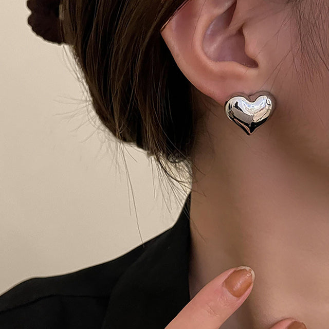 Elegant Heart Earrings | Perfect Gift For Her-Silver-Nora Luxe