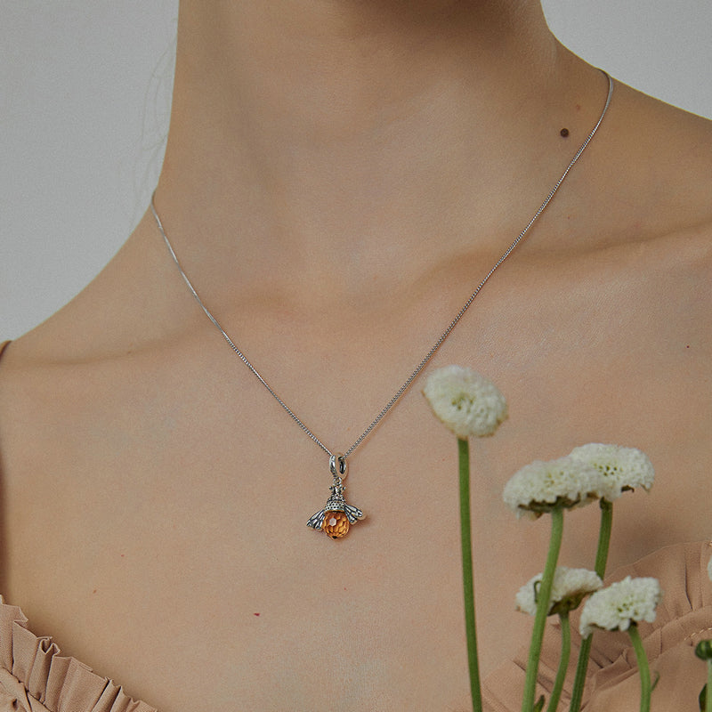 Elegant Insect Pendant Necklace | Unique Jewellery Piece-Silver Pendant Only-Nora Luxe