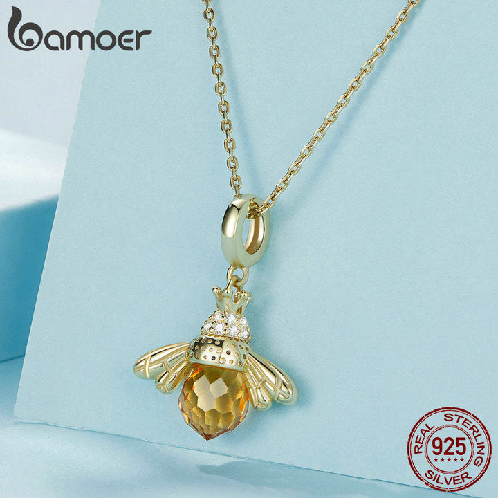 Elegant Insect Pendant Necklace | Unique Jewellery Piece-Silver Pendant Only-Nora Luxe