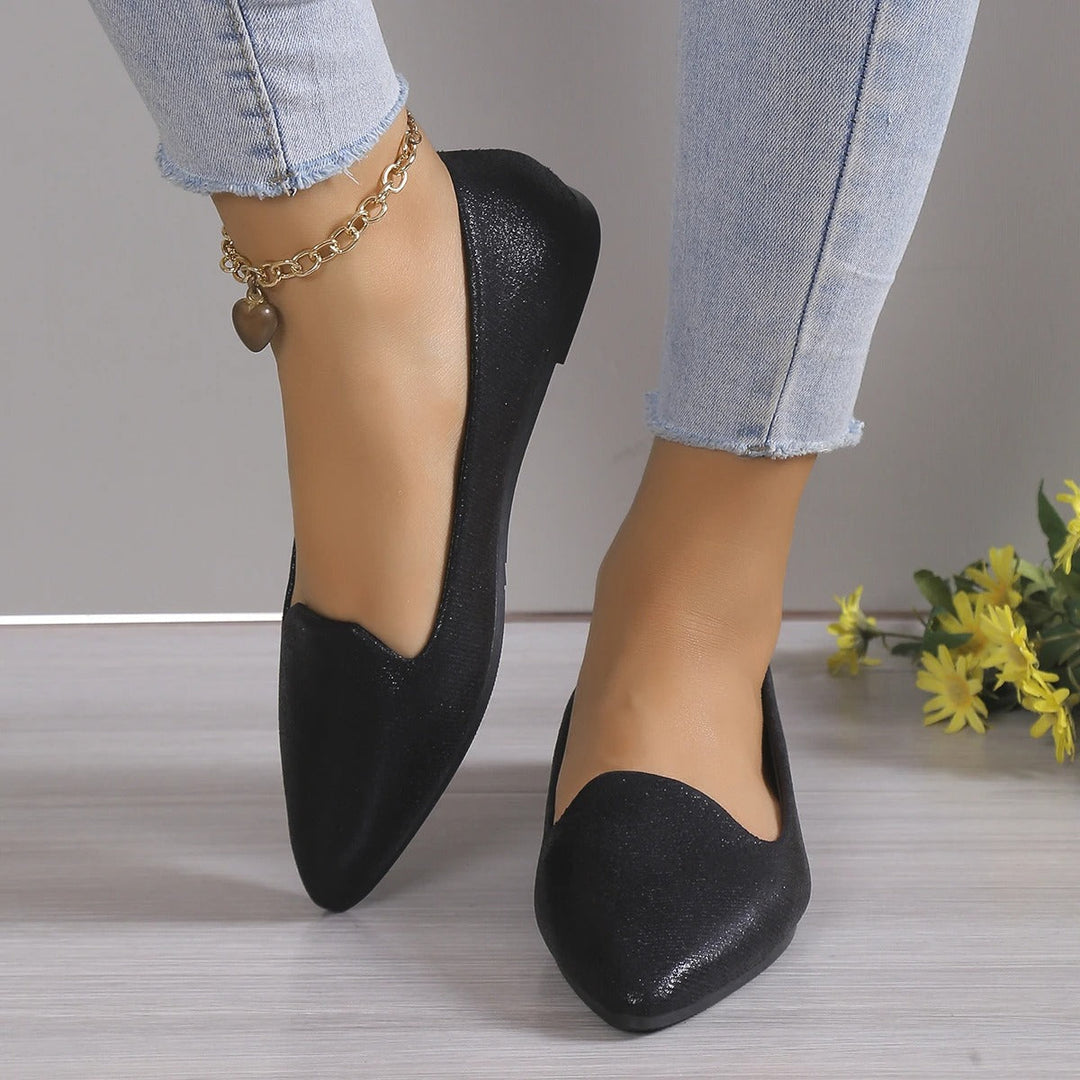 Elegant lace ballerinas with stretch - Vivienne-Black-3-Nora Luxe