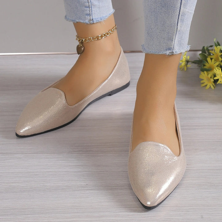 Elegant lace ballerinas with stretch - Vivienne-Gold-3-Nora Luxe