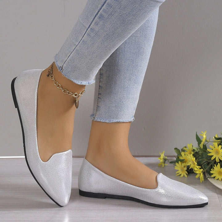 Elegant lace ballerinas with stretch - Vivienne-Gold-3-Nora Luxe