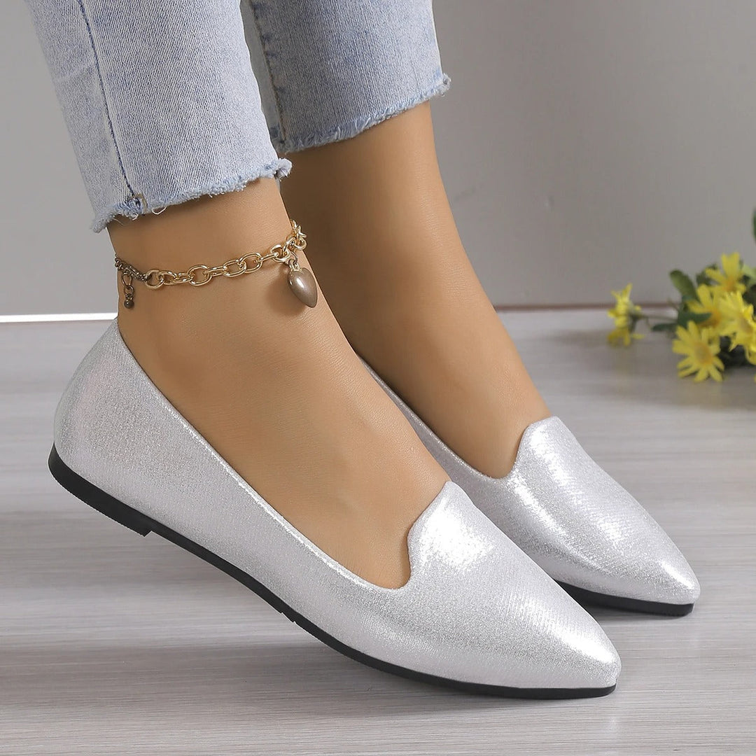 Elegant lace ballerinas with stretch - Vivienne-Gold-3-Nora Luxe