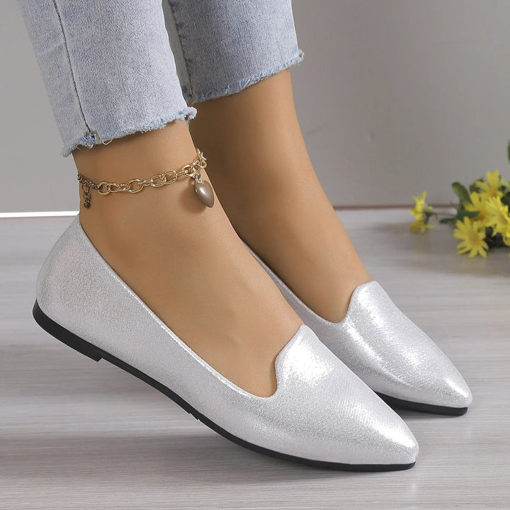 Elegant lace ballerinas with stretch - Vivienne-Gold-3-Nora Luxe