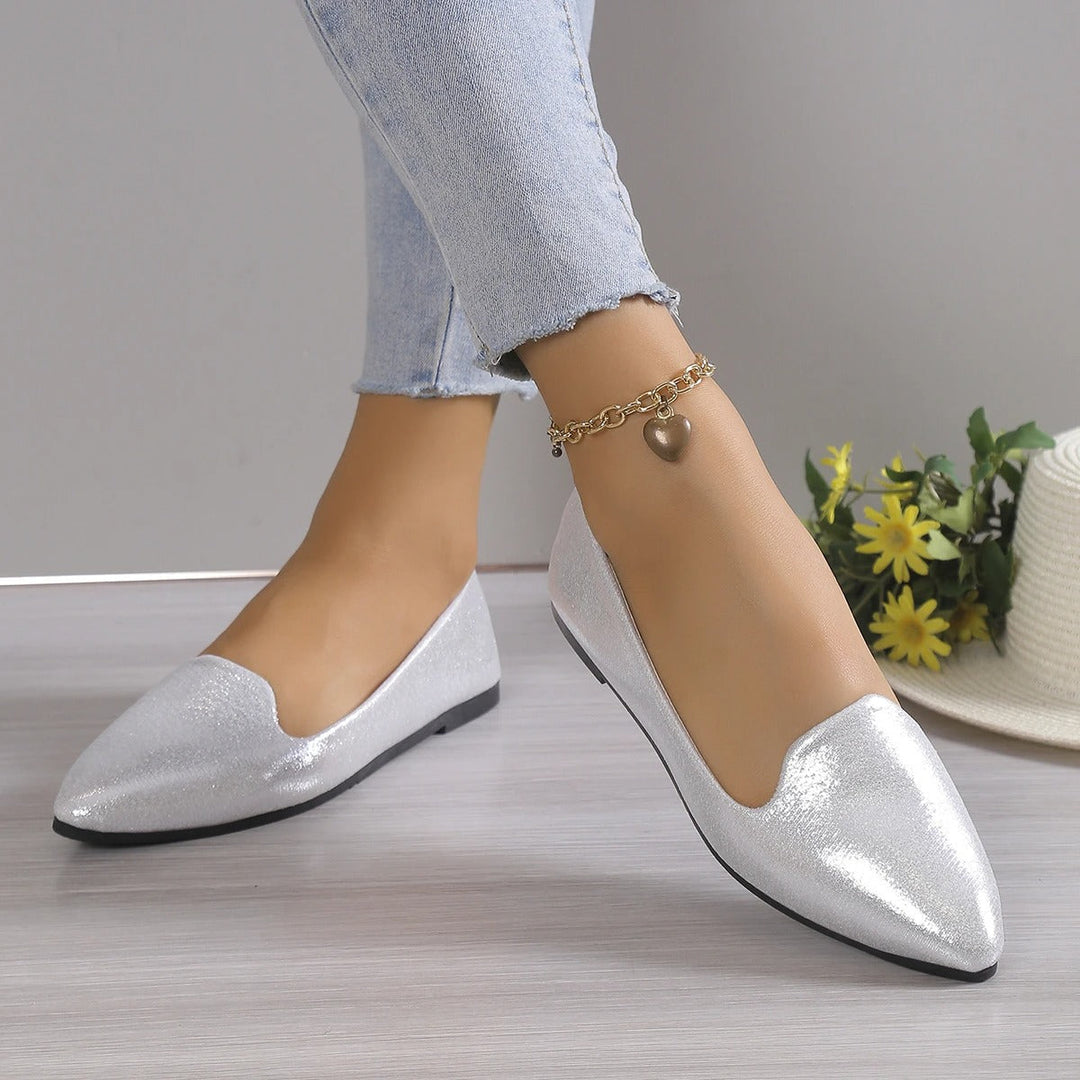 Elegant lace ballerinas with stretch - Vivienne-Gold-3-Nora Luxe