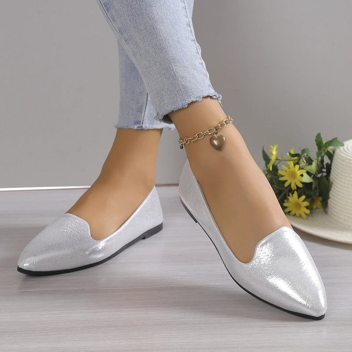 Elegant lace ballerinas with stretch - Vivienne-Gold-3-Nora Luxe