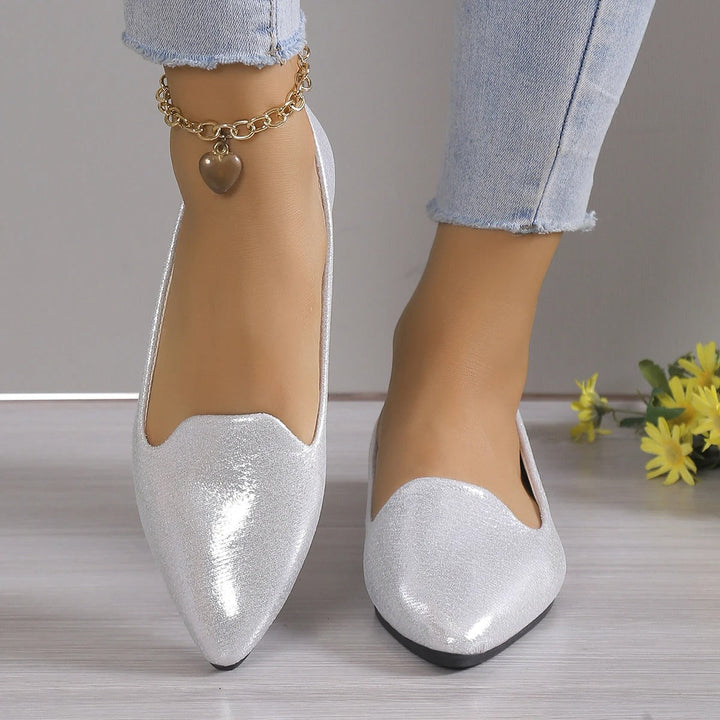 Elegant lace ballerinas with stretch - Vivienne-Silver-3-Nora Luxe