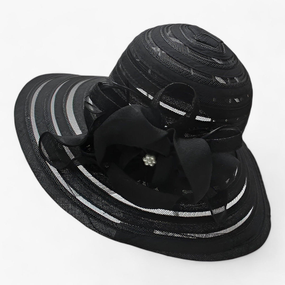 Elegant ladies' sun hat made of organza – Mirielle-Black-Nora Luxe