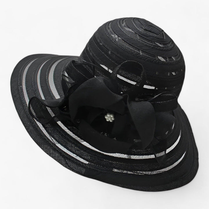 Elegant ladies' sun hat made of organza – Mirielle-Black-Nora Luxe