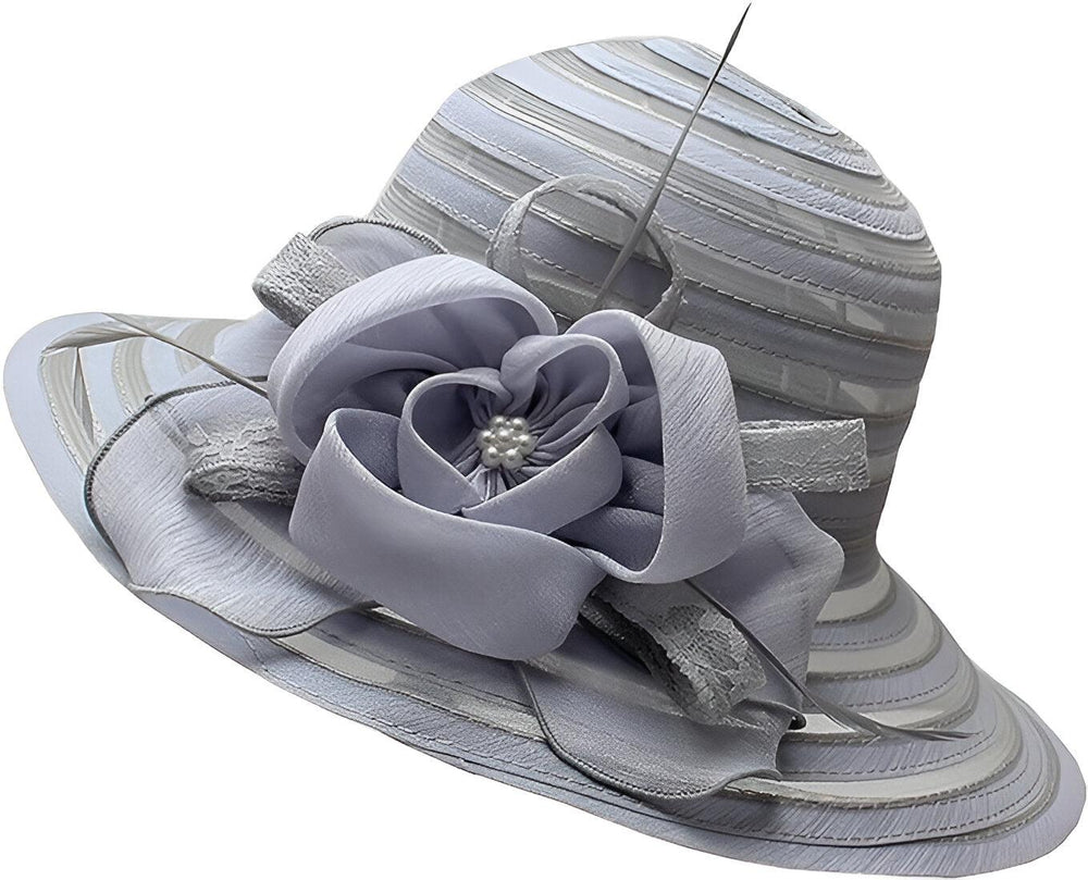 Elegant ladies' sun hat made of organza – Mirielle-Gray-Nora Luxe