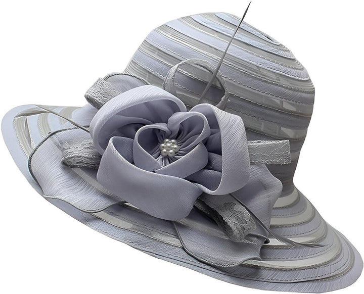 Elegant ladies' sun hat made of organza – Mirielle-Gray-Nora Luxe