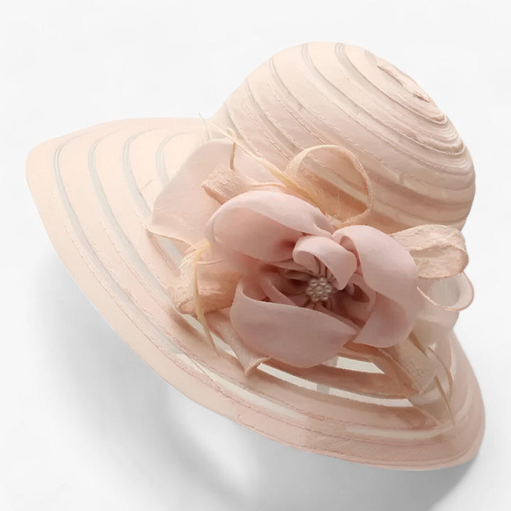 Elegant ladies' sun hat made of organza – Mirielle-Pink-Nora Luxe