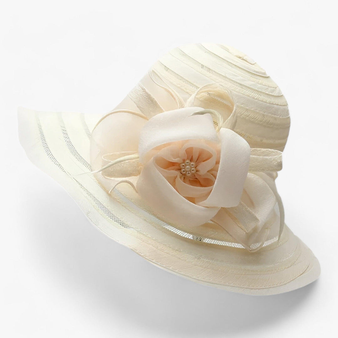 Elegant ladies' sun hat made of organza – Mirielle-Yellow-Nora Luxe