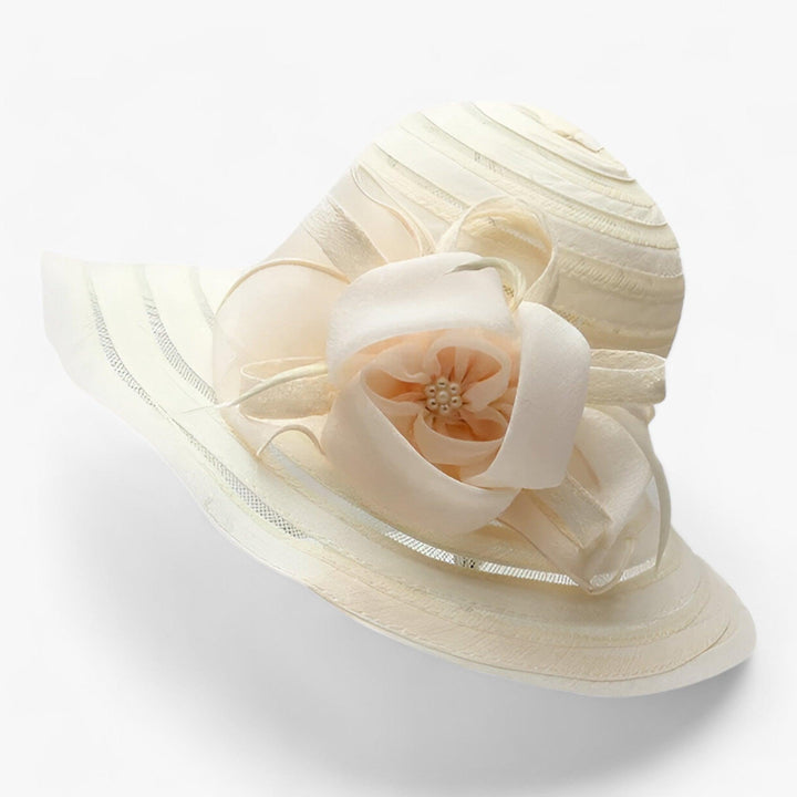 Elegant ladies' sun hat made of organza – Mirielle-Yellow-Nora Luxe