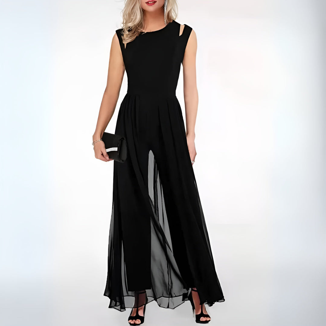 Elegant linen jumpsuit for ladies – Sofia-Black-S-Nora Luxe