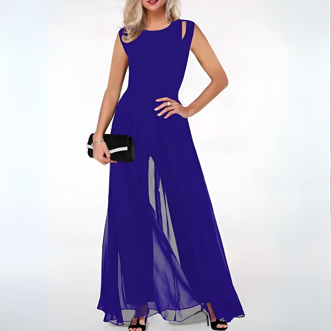 Elegant linen jumpsuit for ladies – Sofia-Blue-S-Nora Luxe