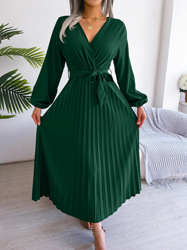 Elegant maxi dress with wrap look - Celina-Green-S-Nora Luxe