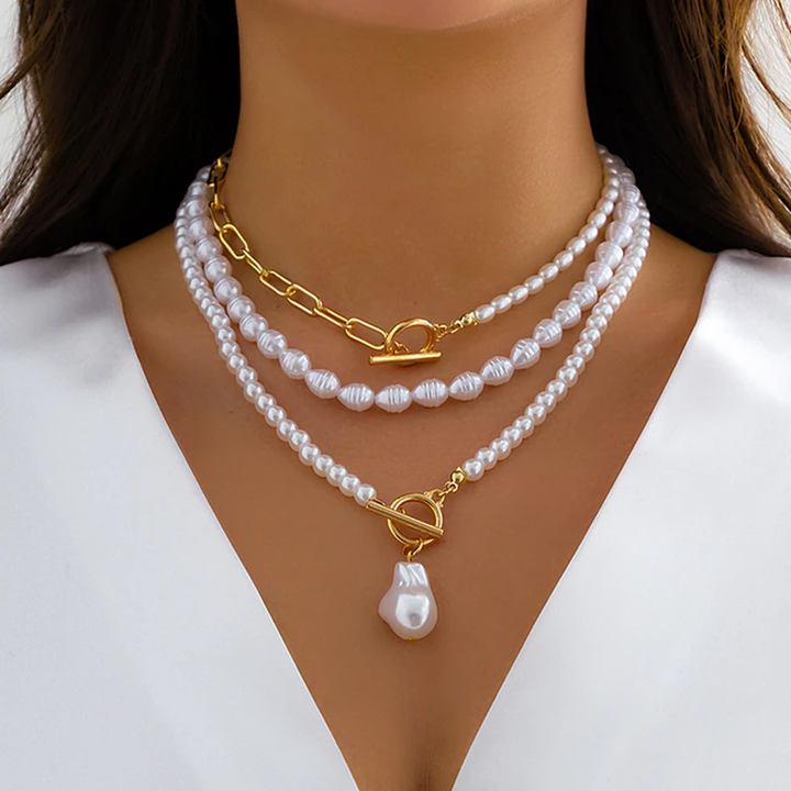 Elegant Multi-Layer Pearl Necklace | Timeless Statement Jewellery-Charlotte-Nora Luxe