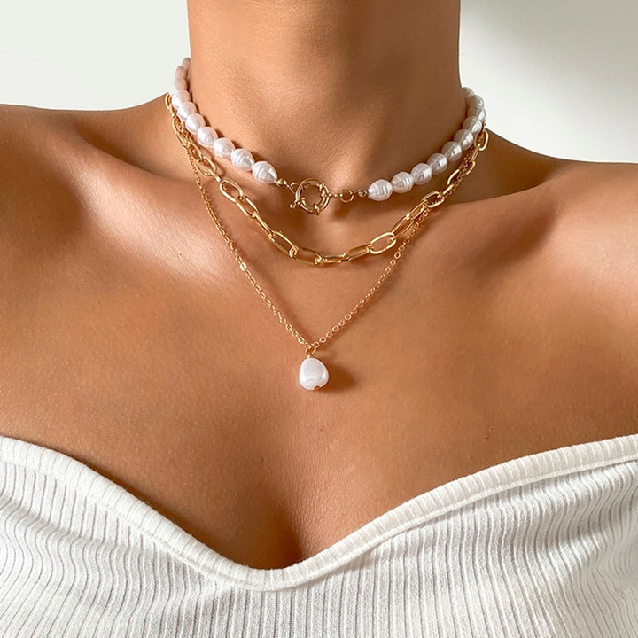 Elegant Multi-Layer Pearl Necklace | Timeless Statement Jewellery-Mia (Sold out!)-Nora Luxe