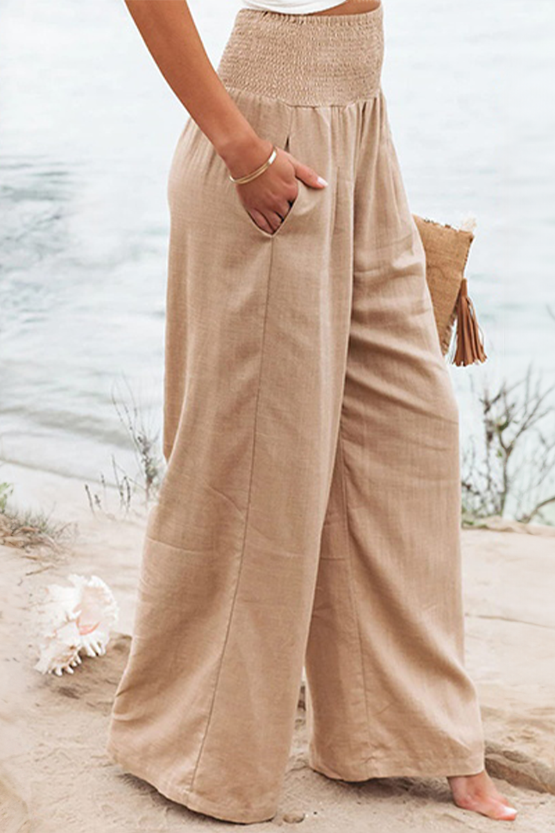 Elegant Palazzo Pants with Boho Flair – Yasmin-Beige-S-Nora Luxe