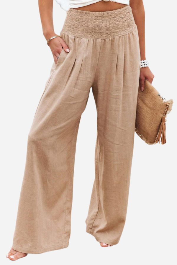 Elegant Palazzo Pants with Boho Flair – Yasmin-Pink-S-Nora Luxe