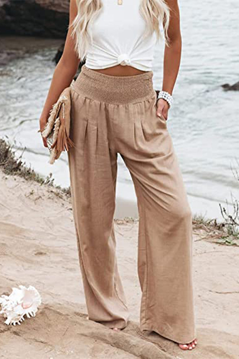 Elegant Palazzo Pants with Boho Flair – Yasmin-Pink-S-Nora Luxe
