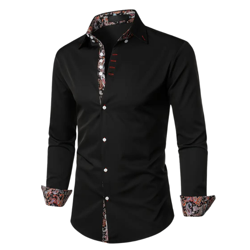 Elegant party shirt for men – Matteo-Black-S-Nora Luxe