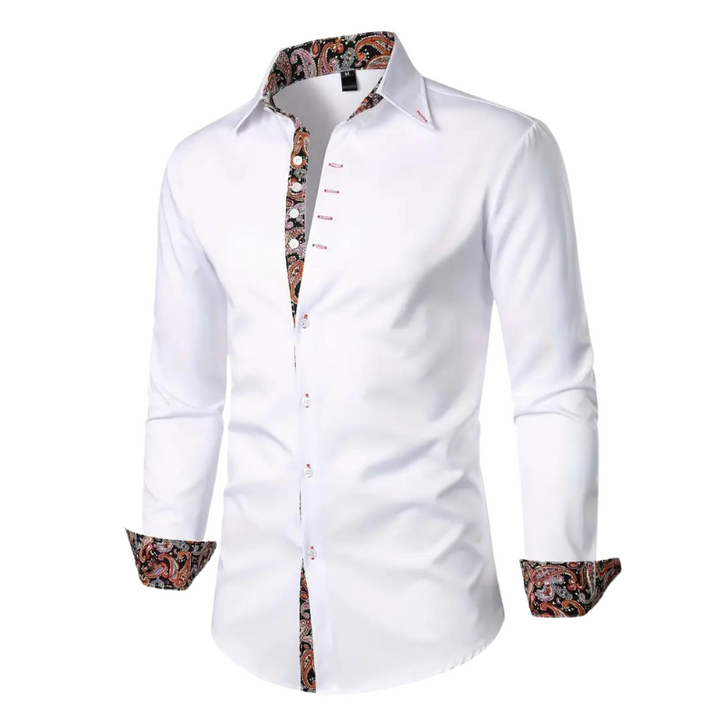 Elegant party shirt for men – Matteo-White-S-Nora Luxe