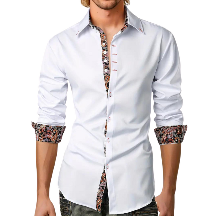 Elegant party shirt for men – Matteo-White-S-Nora Luxe