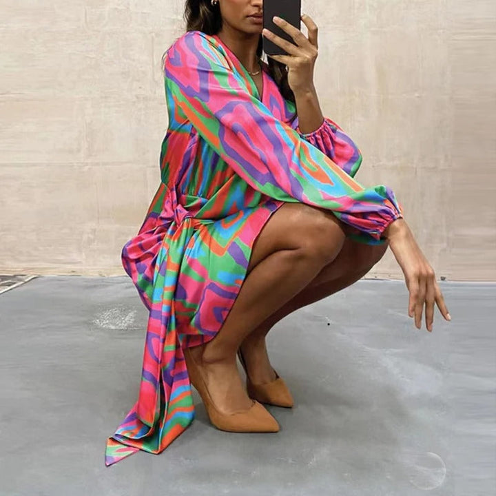 Elegant Printed Summer Dress – Elodie-S-Nora Luxe