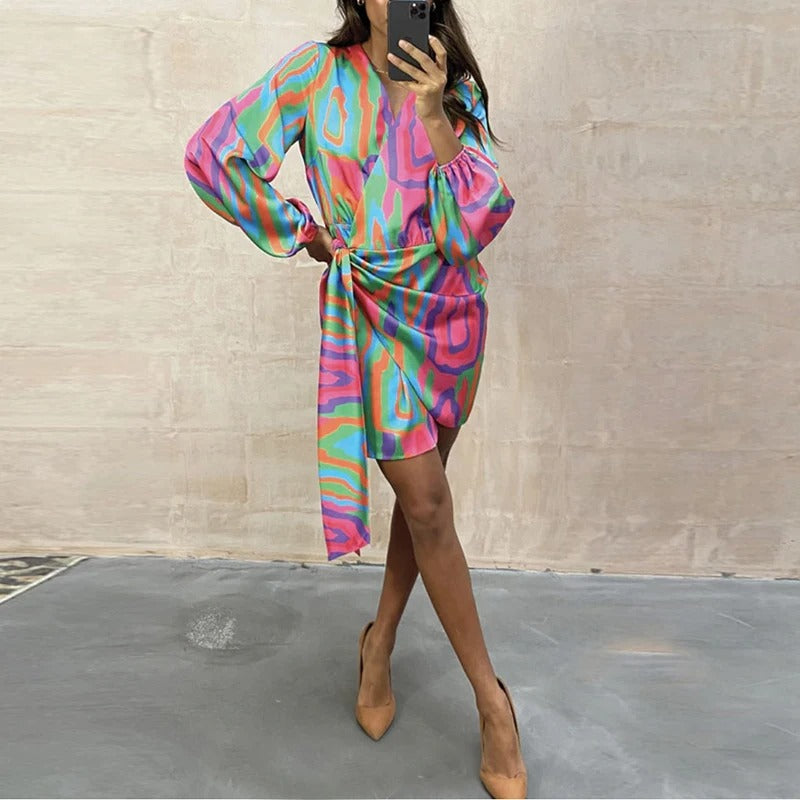 Elegant Printed Summer Dress – Elodie-S-Nora Luxe