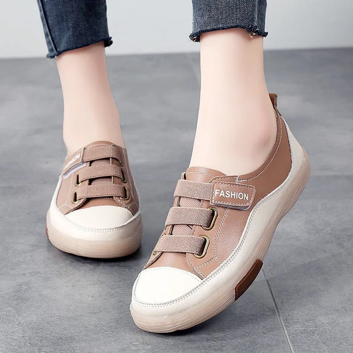 Elegant real leather sneakers for women – Beatrice-Black-3-Nora Luxe