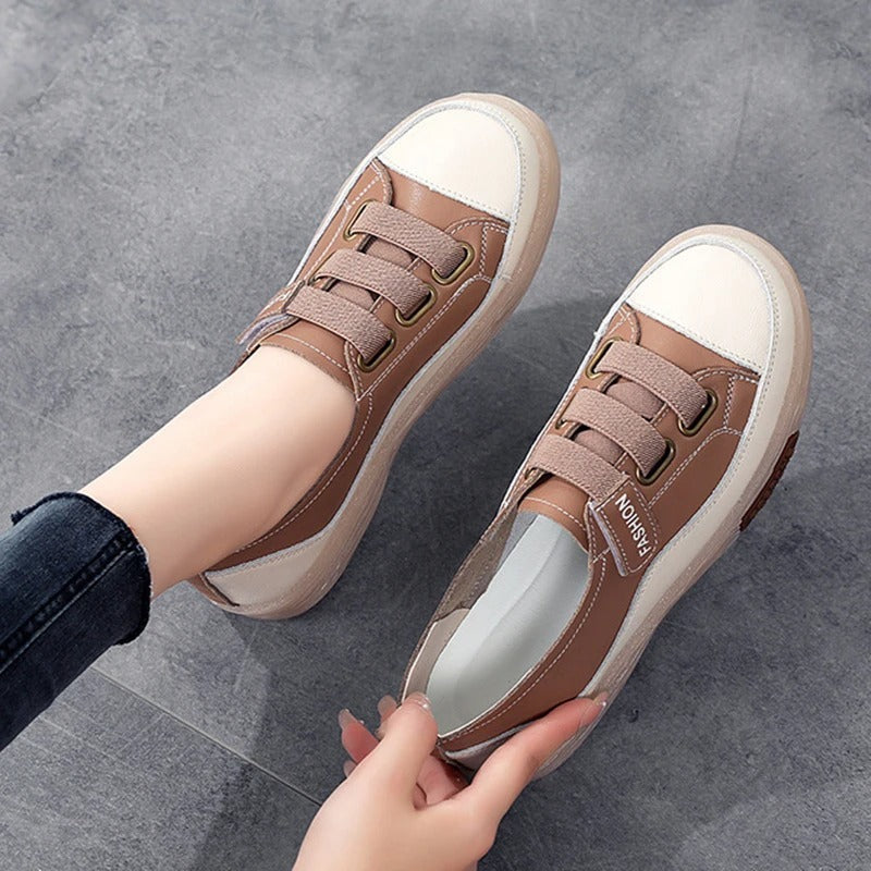 Elegant real leather sneakers for women – Beatrice-Black-3-Nora Luxe