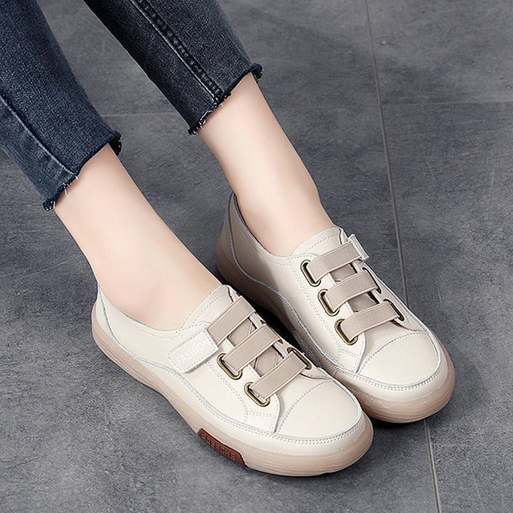 Elegant real leather sneakers for women – Beatrice-Black-3-Nora Luxe