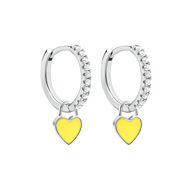 Elegant Silver Hoop Earrings - Women's Fashion Jewellery-Silver Yellow-Nora Luxe