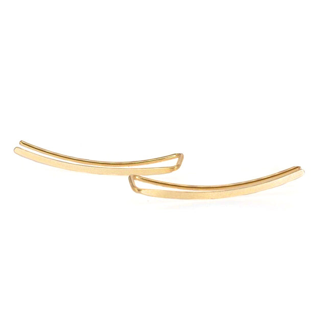 Elegant Sterling Silver Ear Cuff for Women | Smooth Long Line Design-Gold-Nora Luxe
