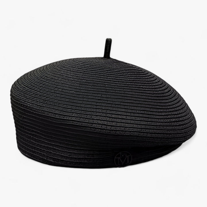 Elegant straw fedora hat for women – Élan-Black-Nora Luxe