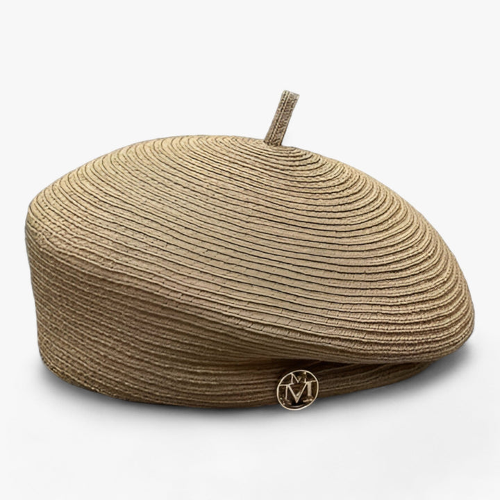 Elegant straw fedora hat for women – Élan-Brown-Nora Luxe