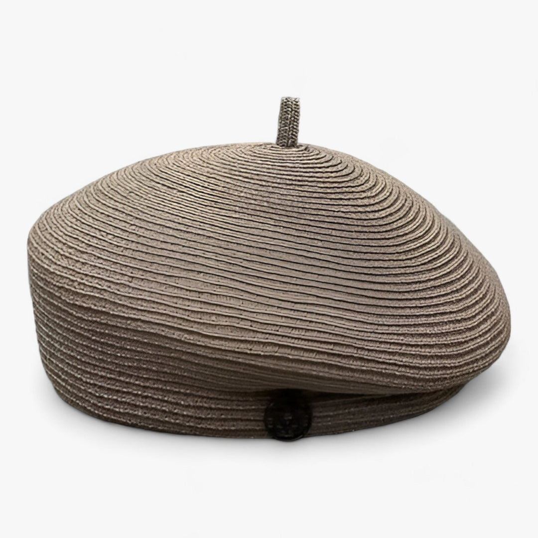 Elegant straw fedora hat for women – Élan-Gray-Nora Luxe