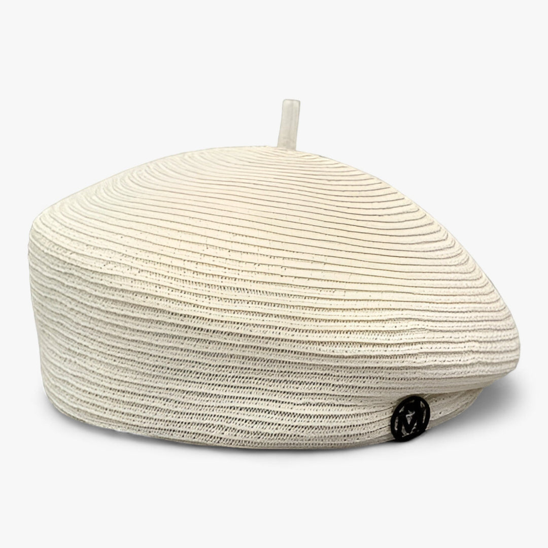 Elegant straw fedora hat for women – Élan-White-Nora Luxe