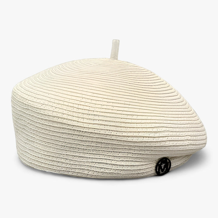 Elegant straw fedora hat for women – Élan-White-Nora Luxe