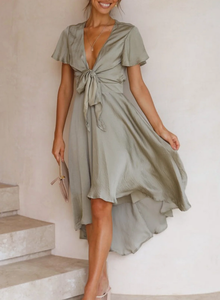 Elegant summer dress – Amira-Green-S-Nora Luxe
