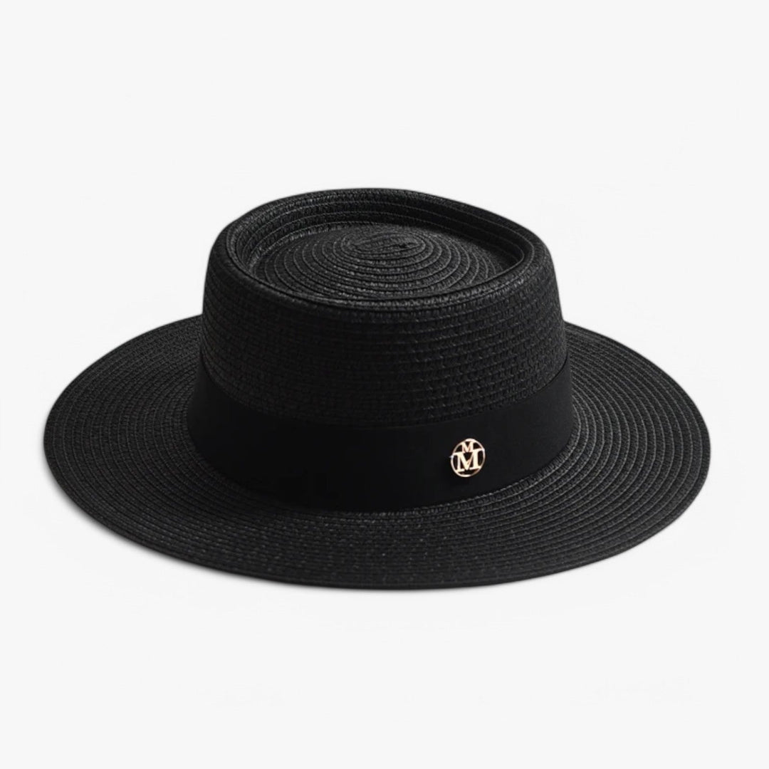 Elegant women's straw hat – Soleil-Black-Nora Luxe
