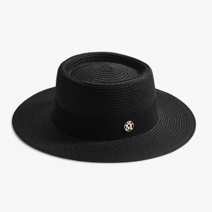 Elegant women's straw hat – Soleil-Black-Nora Luxe