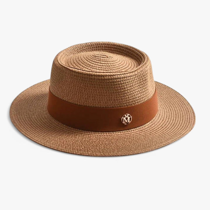 Elegant women's straw hat – Soleil-Khaki-Nora Luxe