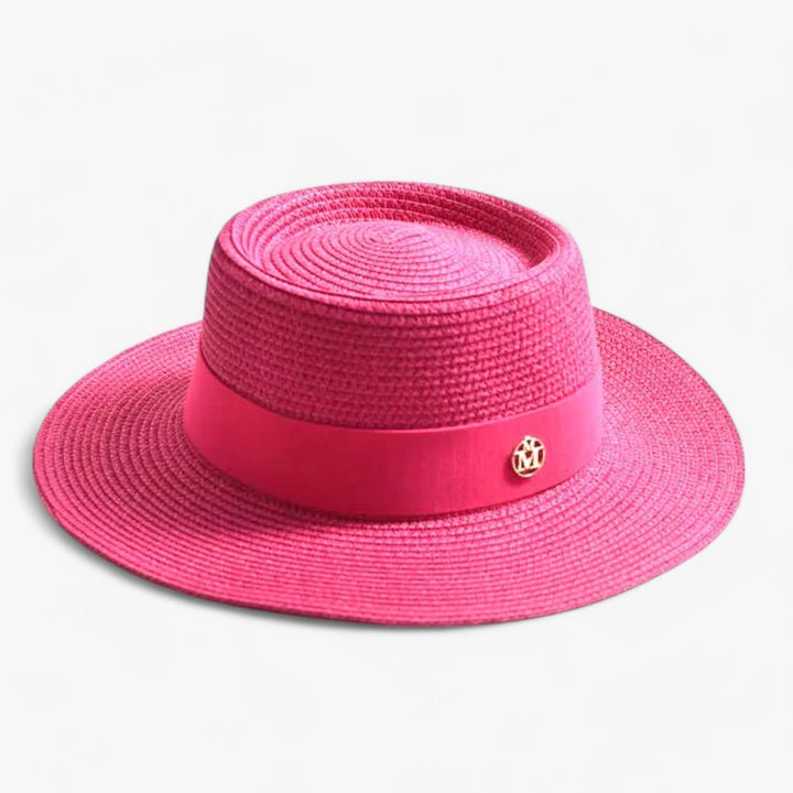Elegant women's straw hat – Soleil-Pink-Nora Luxe