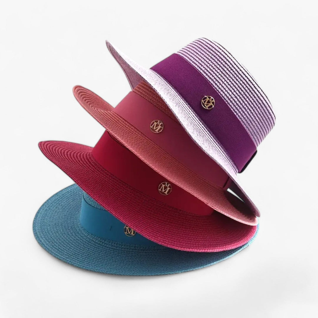 Elegant women's straw hat – Soleil-Pink-Nora Luxe