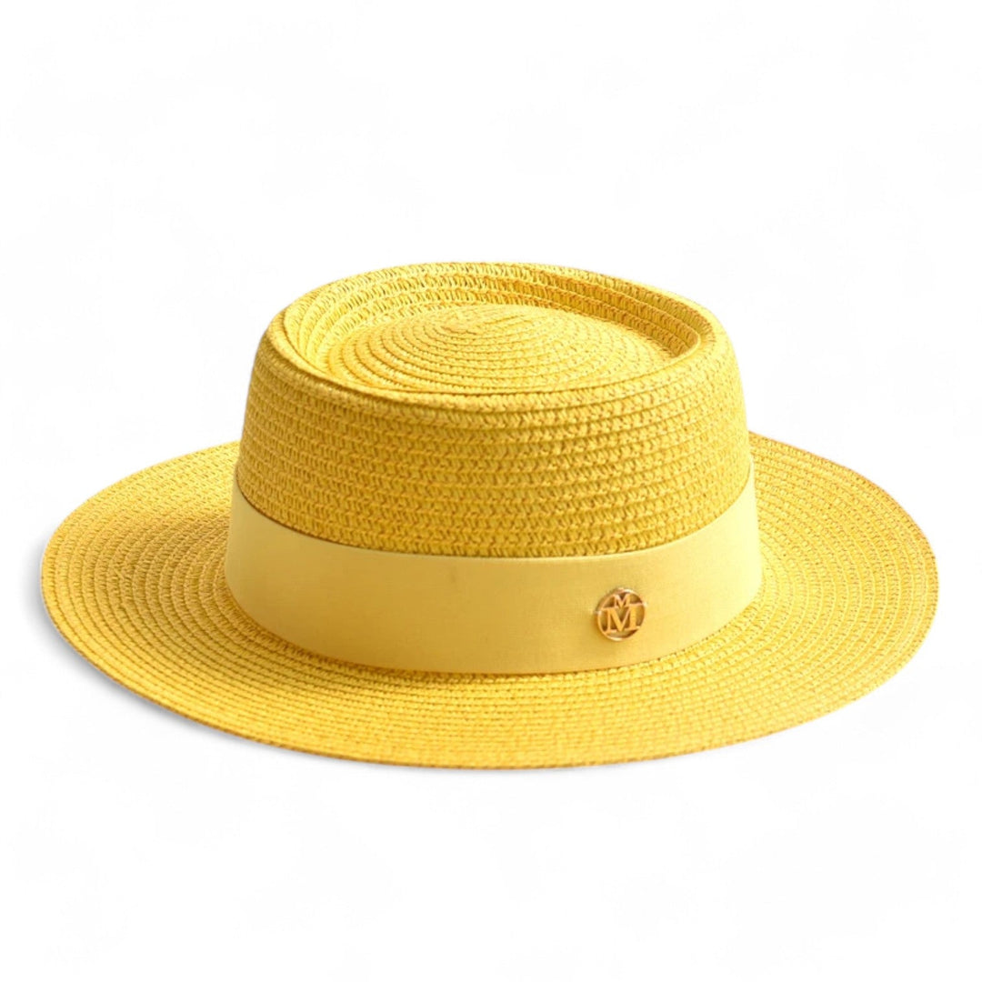Elegant women's straw hat – Soleil-Yellow-Nora Luxe